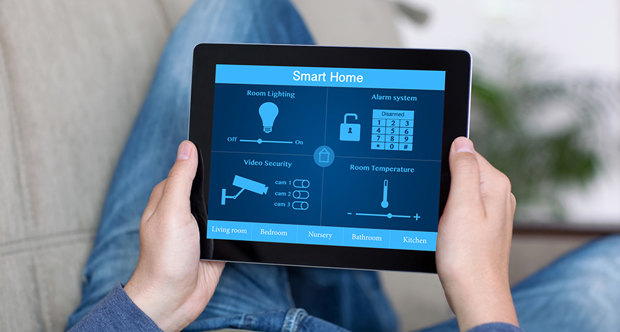 The ability to access and control security components from a mobile device is one of the top smart home trends in Santa Fe. Close-up of smart home security app.