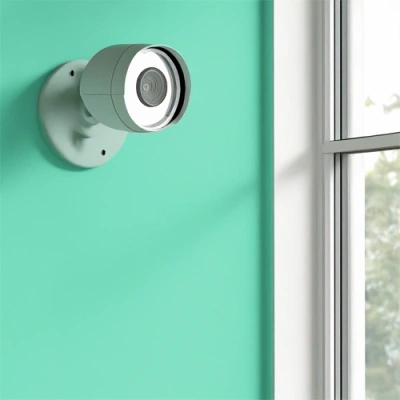 Santa Fe vivint camera facing a window